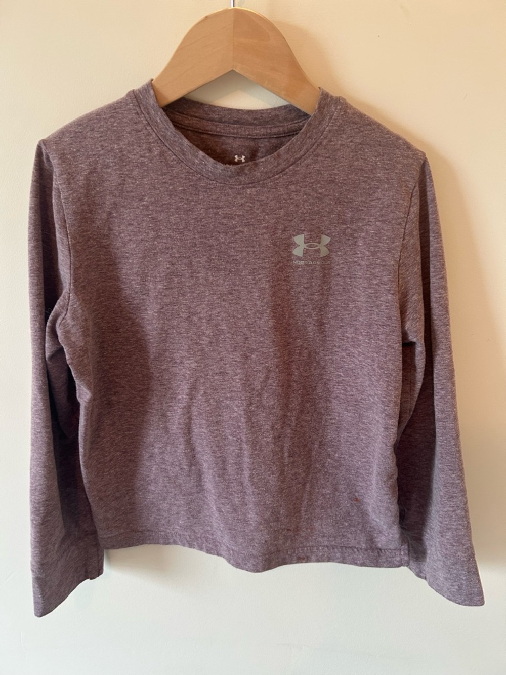Under Armour Girls' Long Sleeve Heathered Mauve Performance Top
